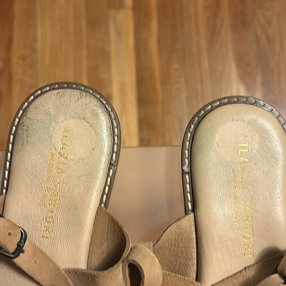 Ilaria Sartori Tan Sandals with Slingback Strap